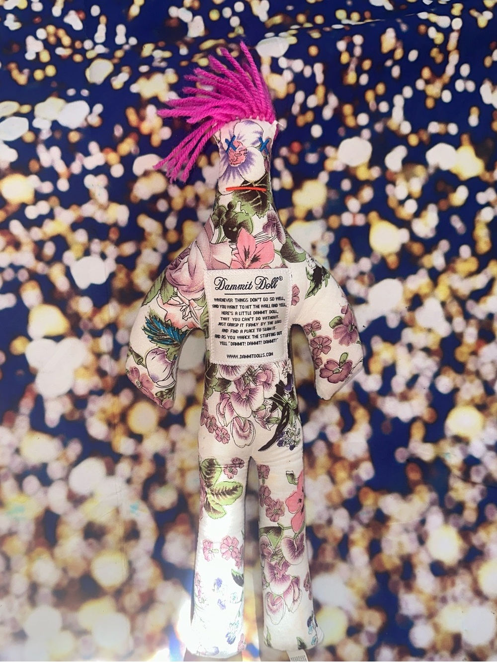 Dammit doll with floral design